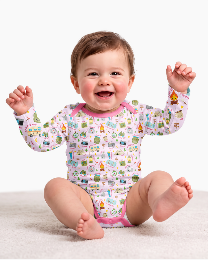 Gerippte Babykleidung mit individuellem Foto - Weich &amp; Skizzenhaft