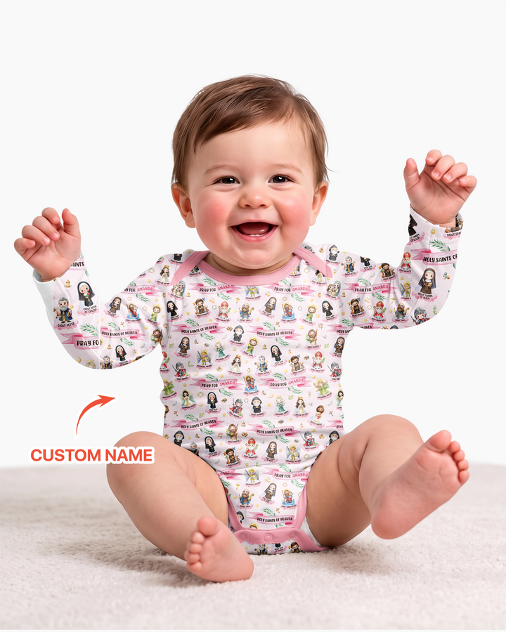 Holy Saints of Heaven Custom Name Bamboo Bodysuit