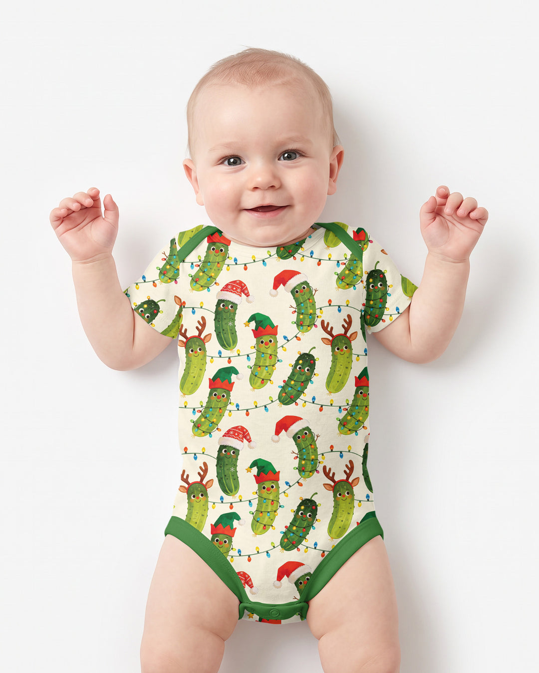 Cheerful Christmas Pickle Bamboo Bodysuit