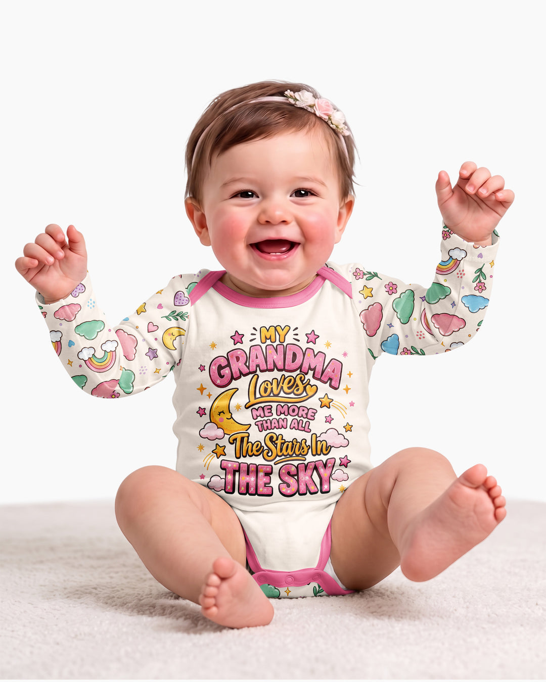 My Grandma Loves Me More Than All The Stars Bamboo Bodysuit