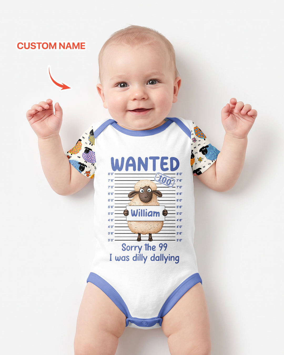 The Lost Sheep Custom Name Bamboo Bodysuit
