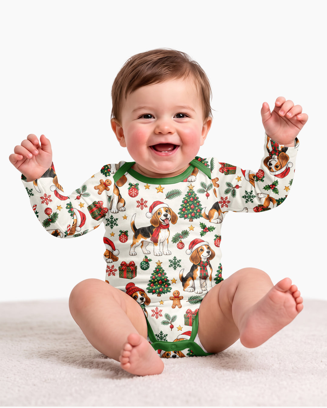 Santa Paws Beagle Bamboo Bodysuit