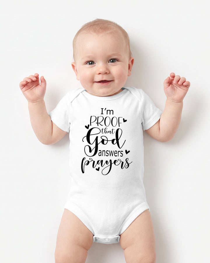 I'm Proof That God Answers Prayers Christian IVF Miracle Baby Bamboo Bodysuit