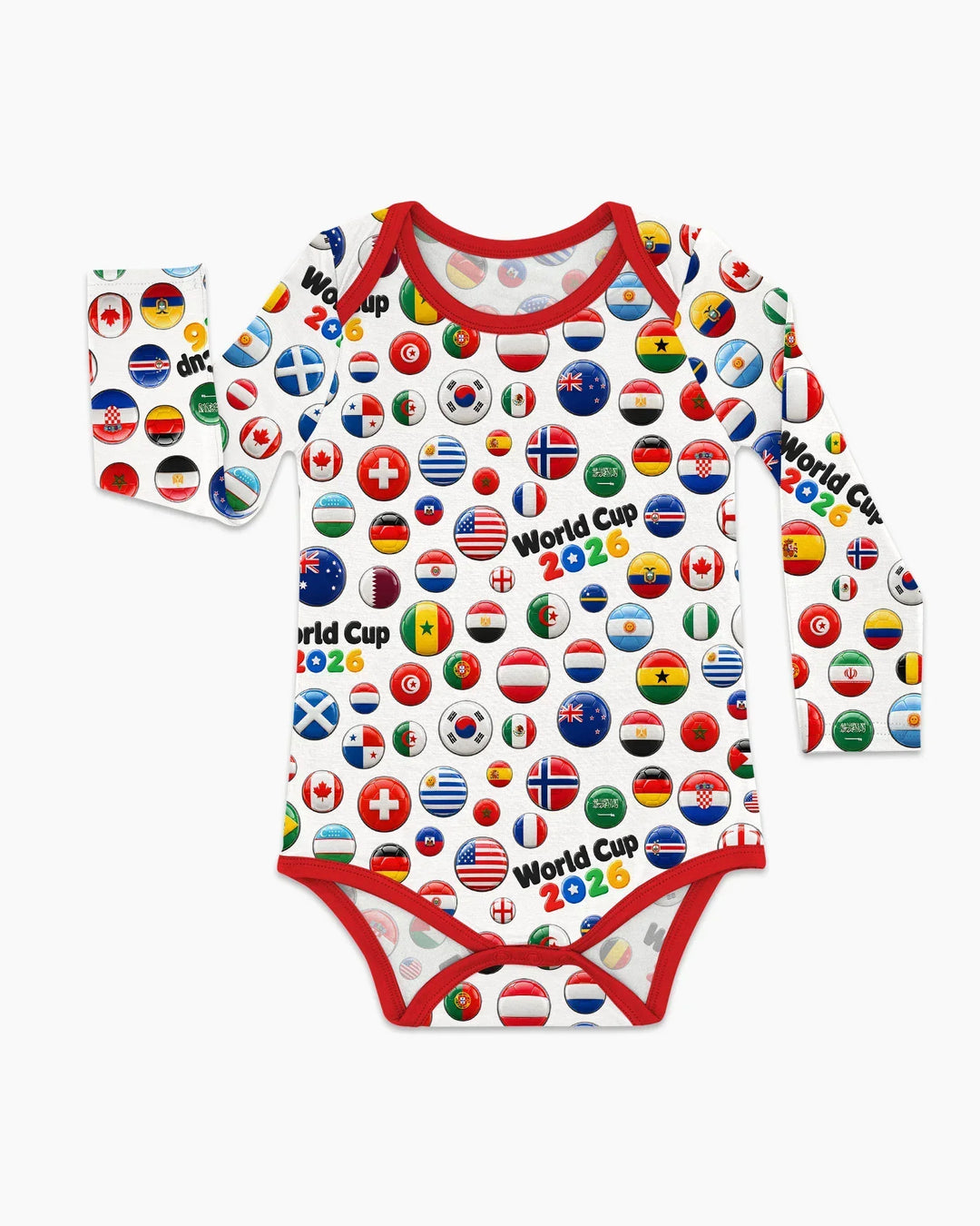 Soccer Cup All Country Balls Bamboo Bodysuit
