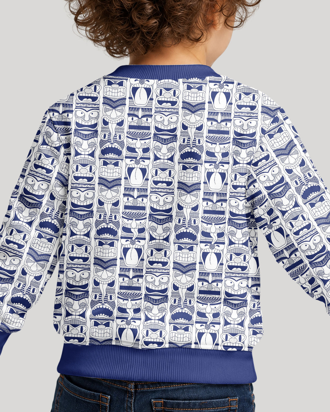 Friendly Totem Pole Figures Bamboo Crewneck Sweatshirt