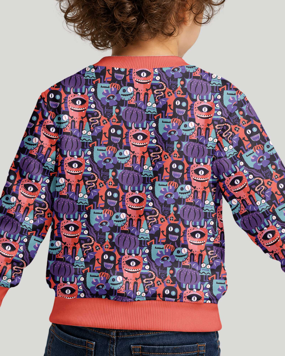 Halloween Multi Eyed Monsters Bamboo Crewneck Sweatshirt