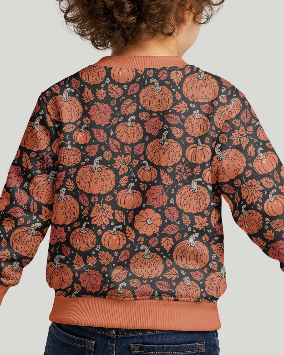 Retro Halloween Pumpkins Bamboo Crewneck Sweatshirt