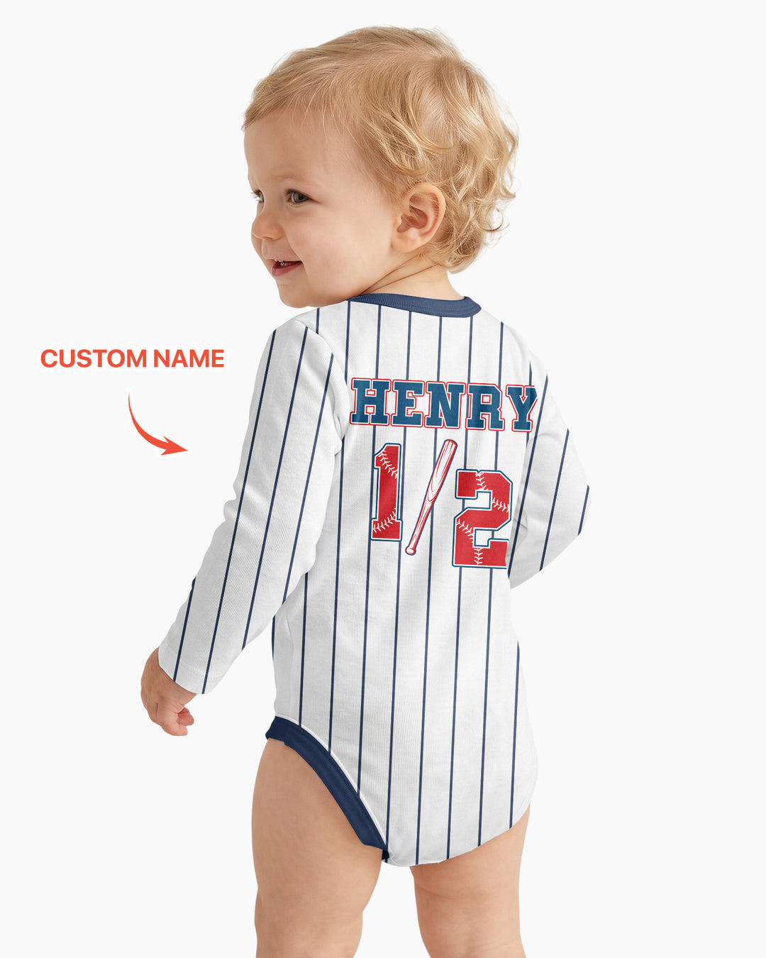 Custom Name Half Way To One Bamboo Bodysuit
