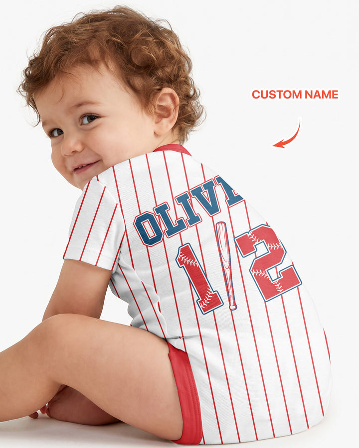 Custom Name Half Way To One Bamboo Bodysuit