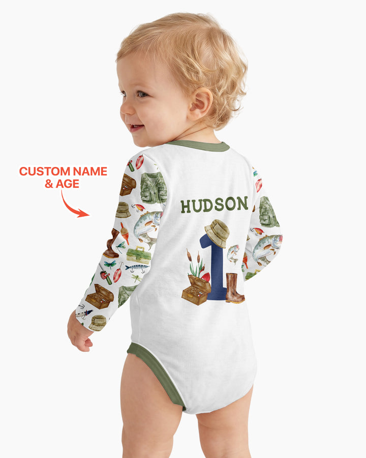 O-Fish-Ally Birthday – Personalized Name & Age Bamboo Bodysuit