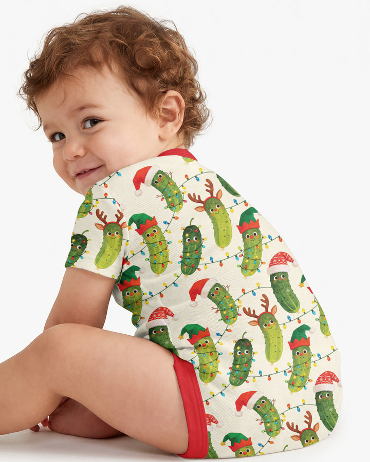 Cheerful Christmas Pickle Bamboo Bodysuit