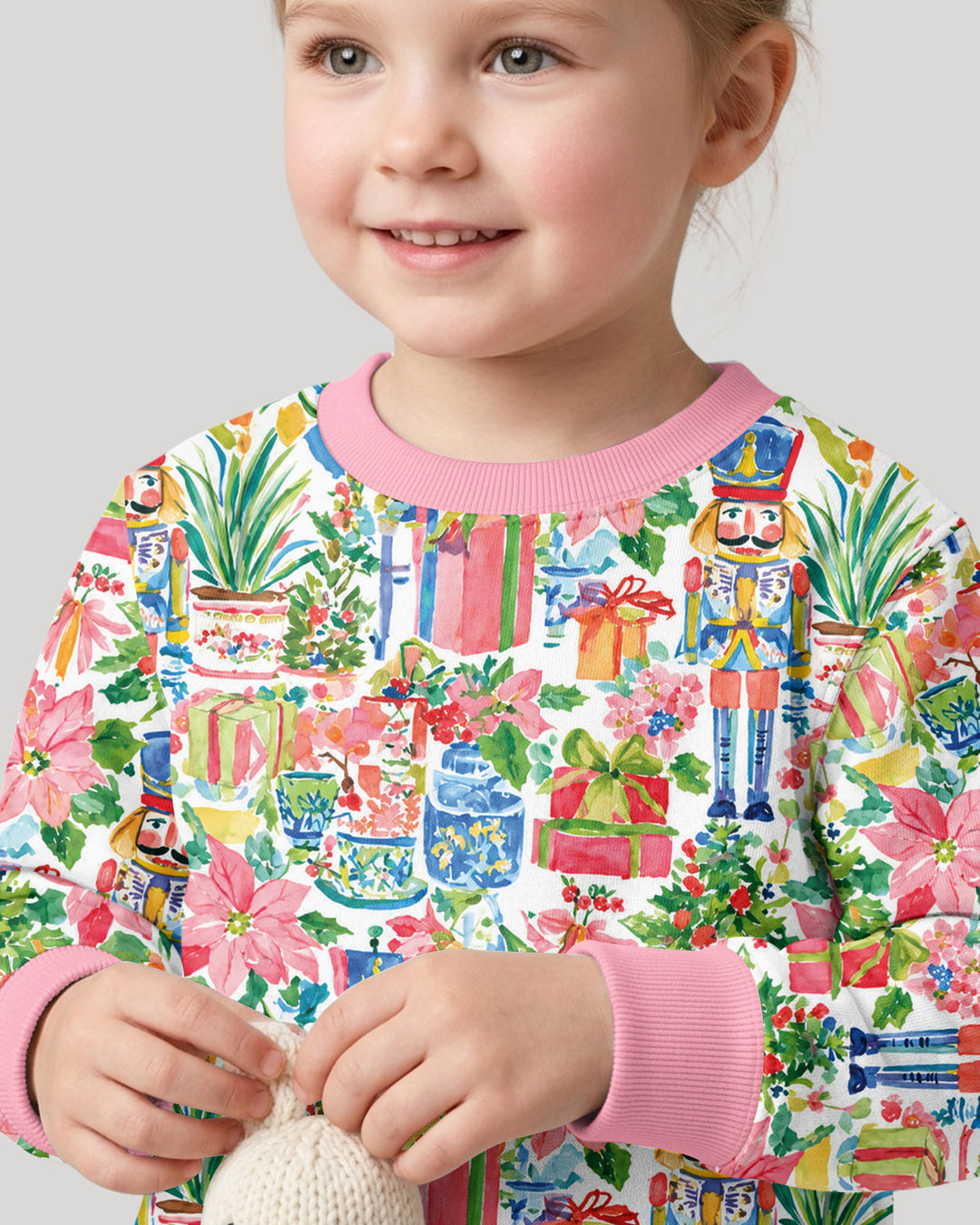 Watercolor Nutcracker Holiday Bamboo Crewneck Sweatshirt
