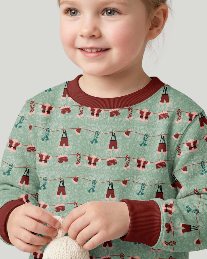 Santa In The Snow Bamboo Crewneck Sweatshirt