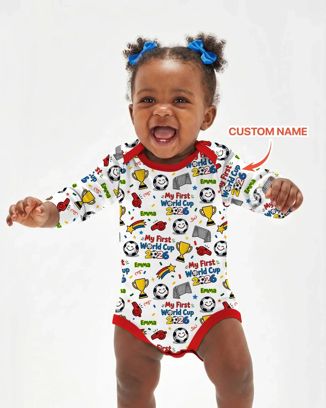 Custom Name My First Soccer Cup Bamboo Bodysuit
