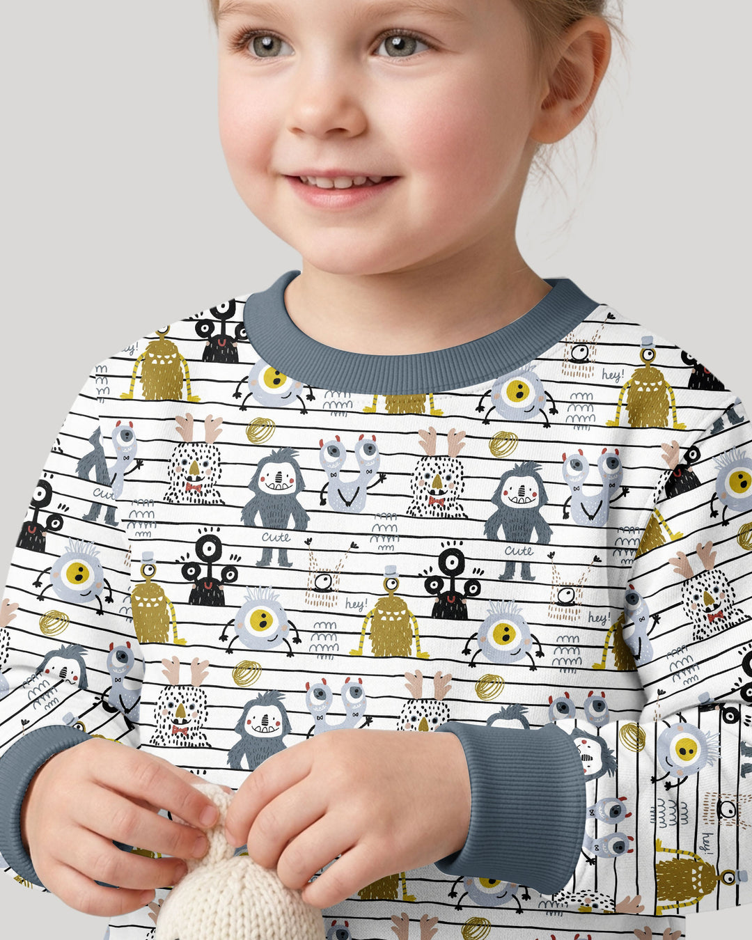 Playful Monster Friends Bamboo Crewneck Sweatshirt