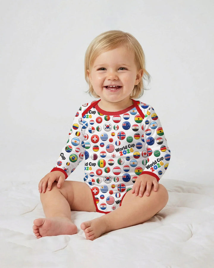Soccer Cup All Country Balls Bamboo Bodysuit