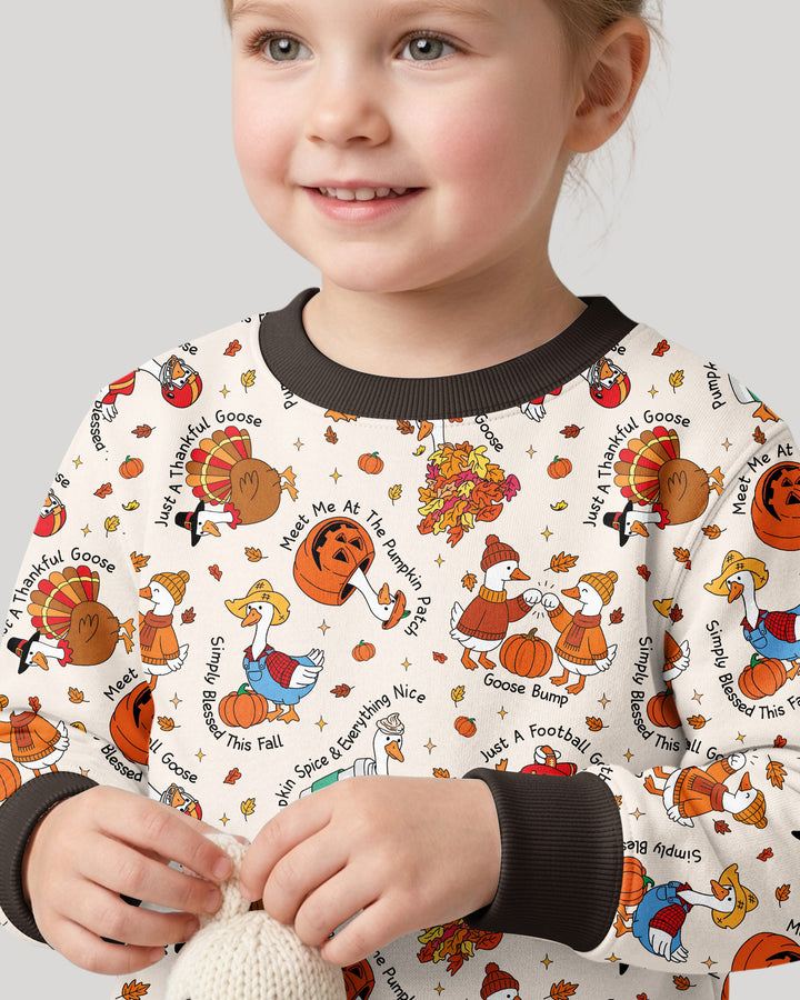 Just A Fall Goose Family Matching Bamboo Crewneck Sweatshirt