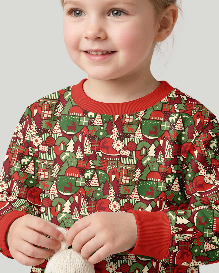 Christmas Time Mosaic Bamboo Crewneck Sweatshirt