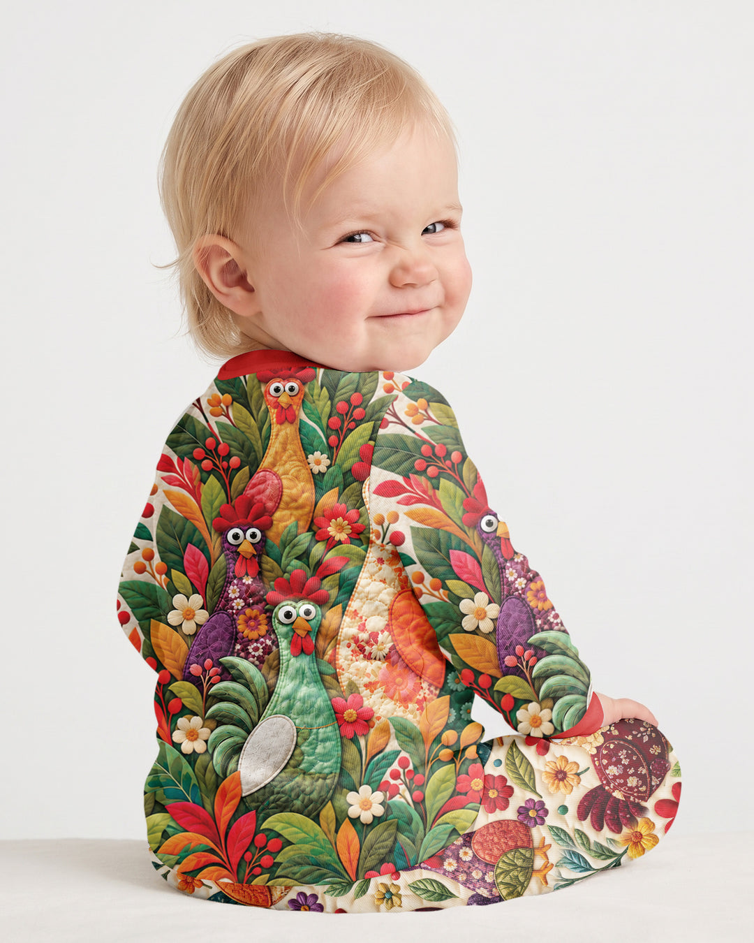 Funny Chicken Bamboo Two Piece Long Sleeve Pajama Set