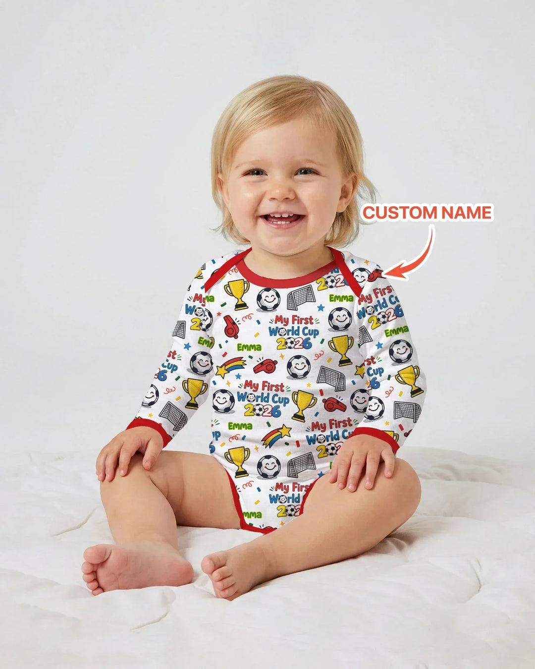 Custom Name My First Soccer Cup Bamboo Bodysuit