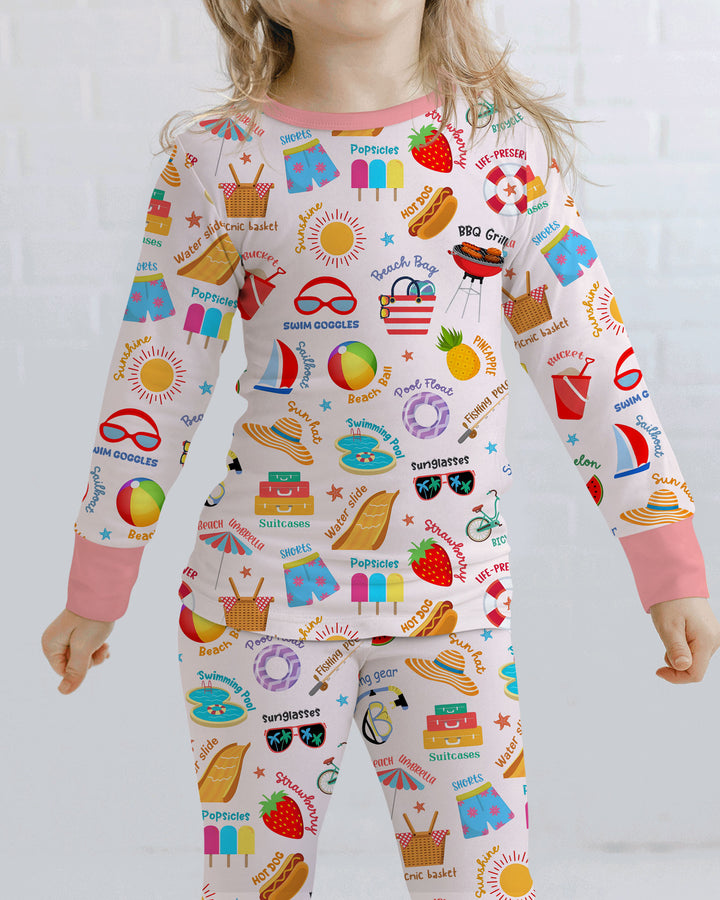 Love Summer Bamboo Two Piece Long Sleeve Pajama Set
