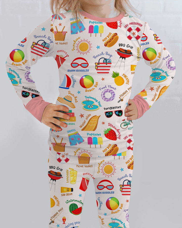 Love Summer Bamboo Two Piece Long Sleeve Pajama Set