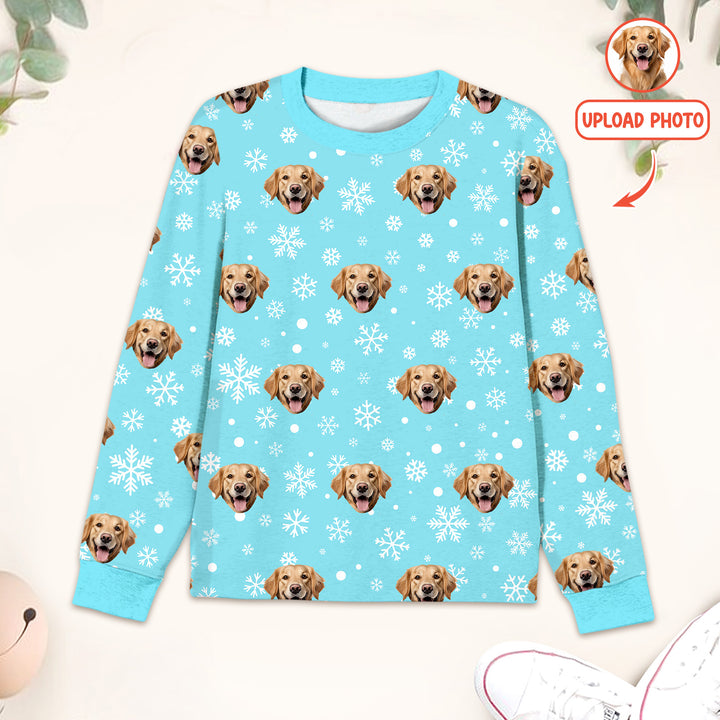 Custom Pet Face Men's Pajama Set For Christmas
