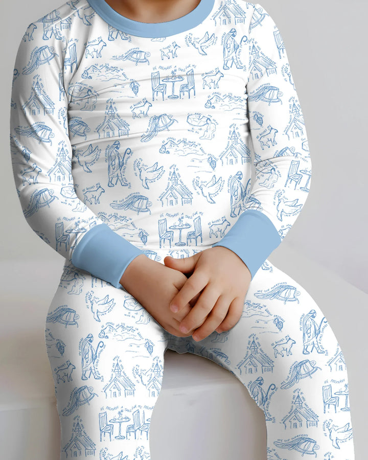 Zweiteiliges Langarm-Pyjama-Set mit Sommerfrüchten