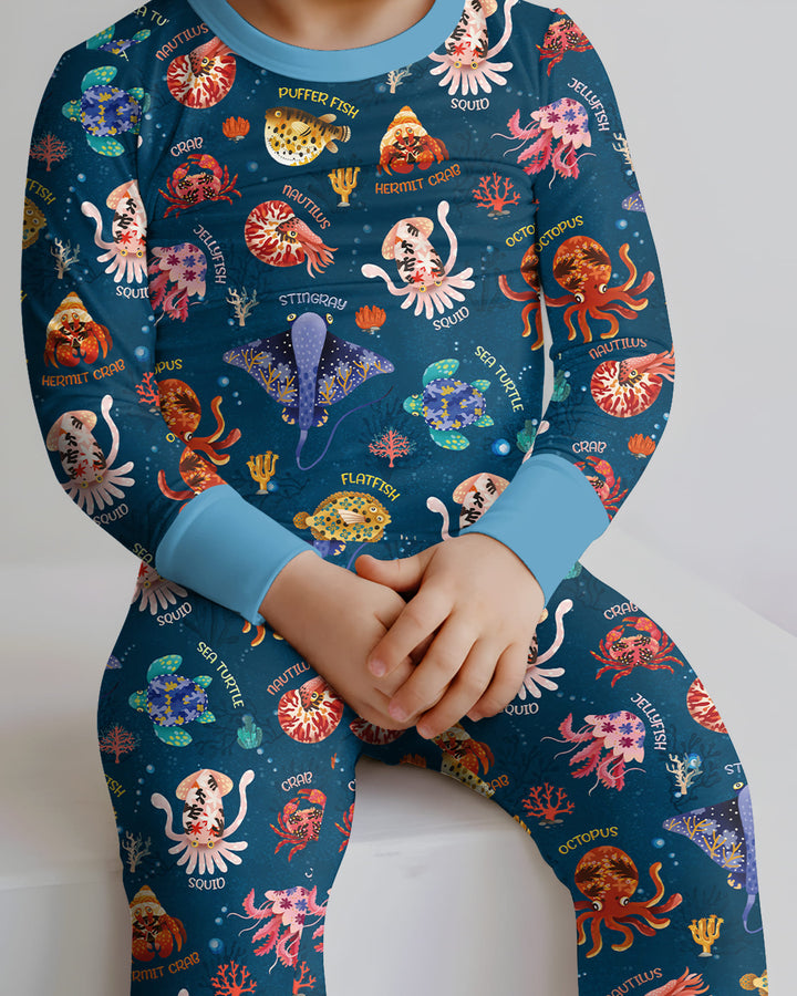 Zweiteiliges Langarm-Pyjama-Set mit Sommerfrüchten