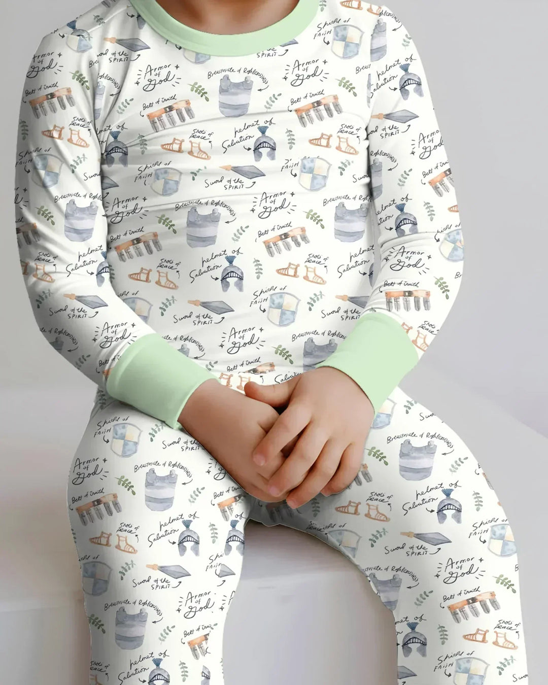 Zweiteiliges Langarm-Pyjama-Set mit Sommerfrüchten