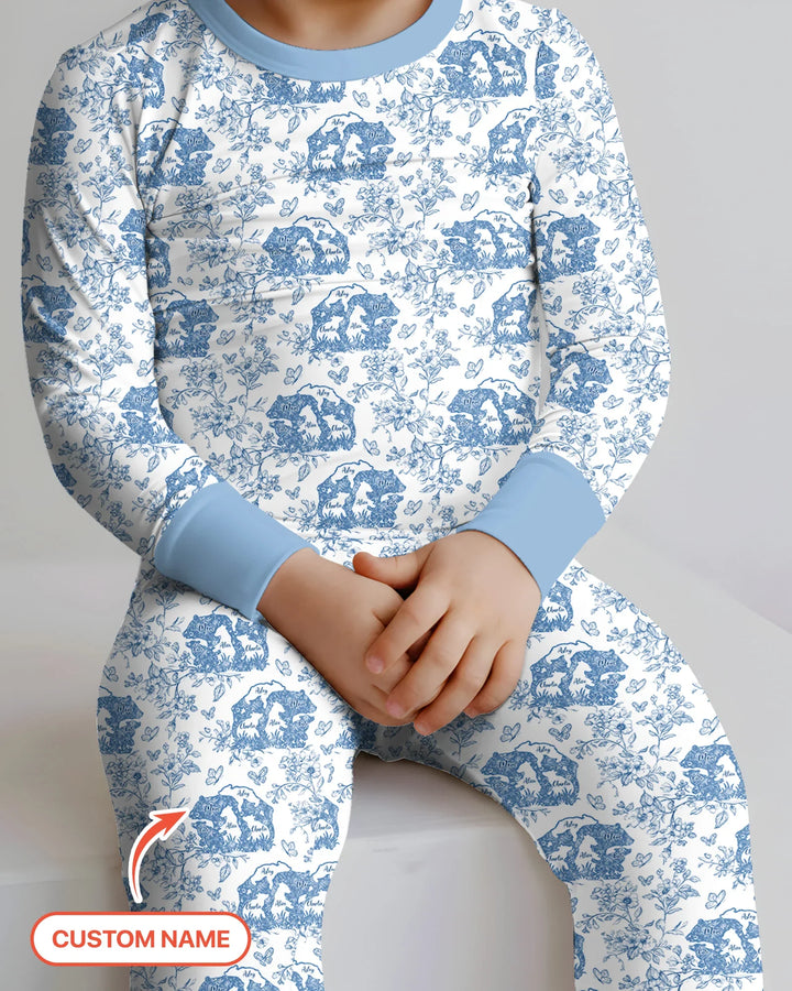 Zweiteiliges Langarm-Pyjama-Set mit Sommerfrüchten