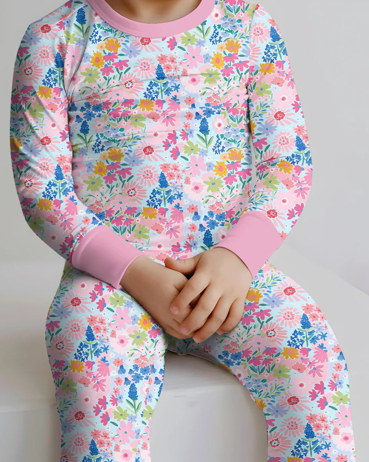 Zweiteiliges Langarm-Pyjama-Set mit Sommerfrüchten