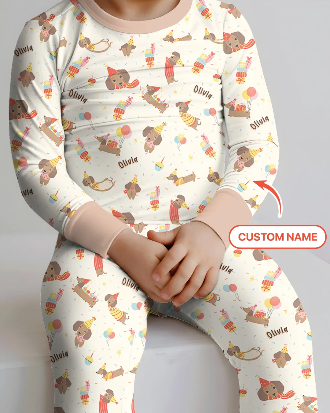 Dachshund Birthday Bamboo Two Piece Long Sleeve Pajama Set