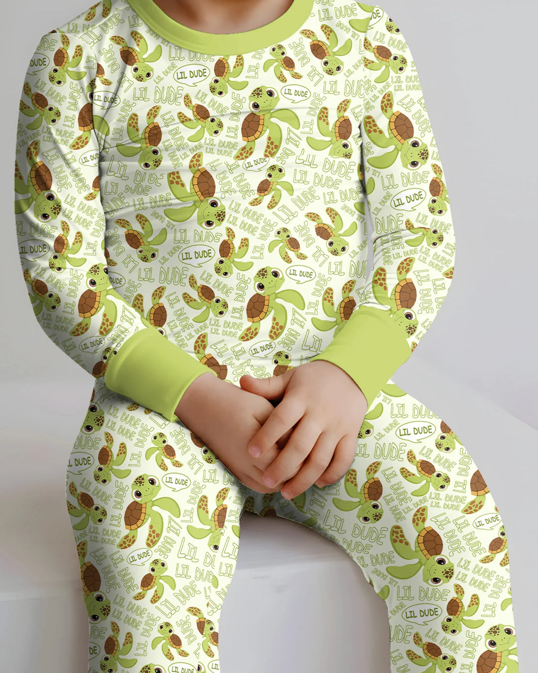 Father and Son Turtle Bamboo Two Piece Long Sleeve Pajama Set