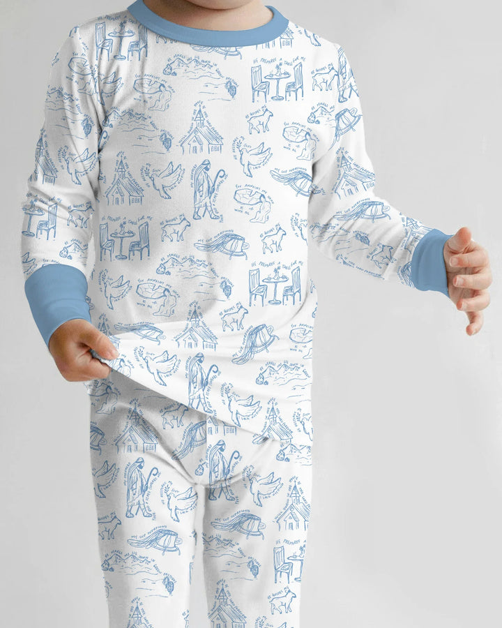 Zweiteiliges Langarm-Pyjama-Set mit Sommerfrüchten