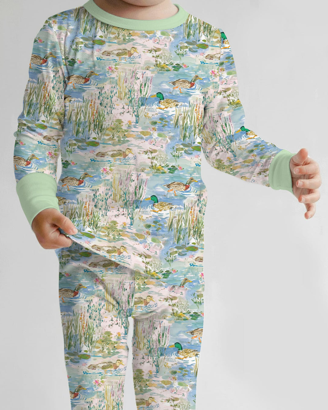 Zweiteiliges Langarm-Pyjama-Set mit Sommerfrüchten