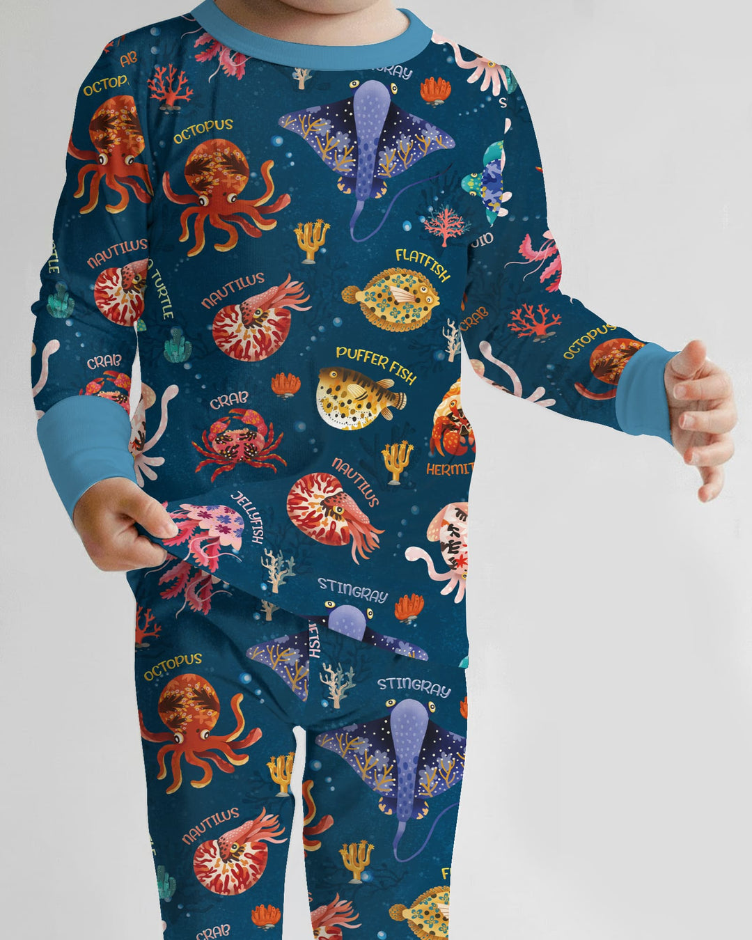 Zweiteiliges Langarm-Pyjama-Set mit Sommerfrüchten