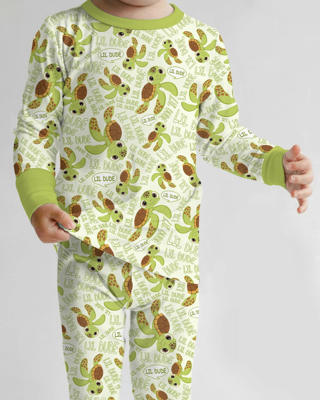 Father and Son Turtle Bamboo Two Piece Long Sleeve Pajama Set