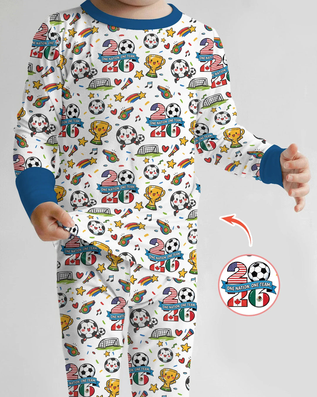 Soccer Fever 2026 Family Matching Bamboo Two Piece Long Sleeve Pajama Set