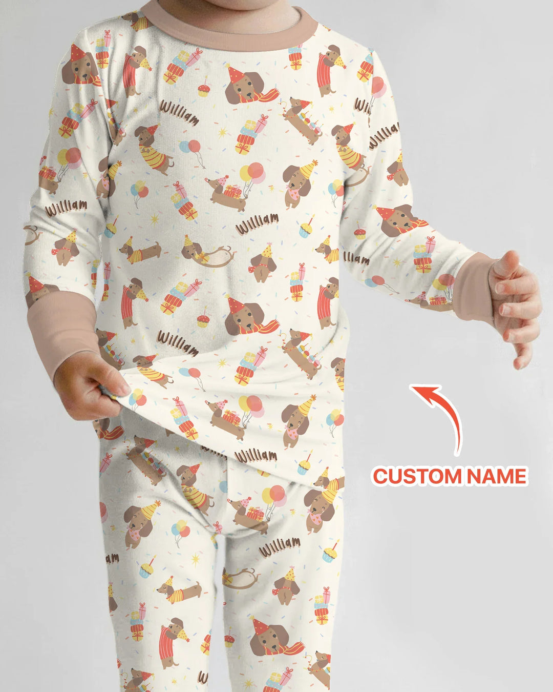 Dachshund Birthday Bamboo Two Piece Long Sleeve Pajama Set