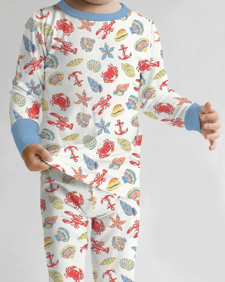 Zweiteiliges Langarm-Pyjama-Set mit Sommerfrüchten
