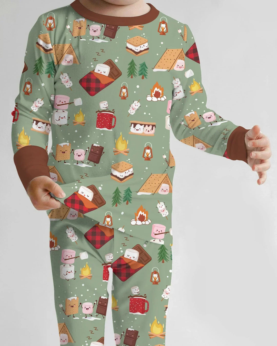 Zweiteiliges Langarm-Pyjama-Set mit Sommerfrüchten