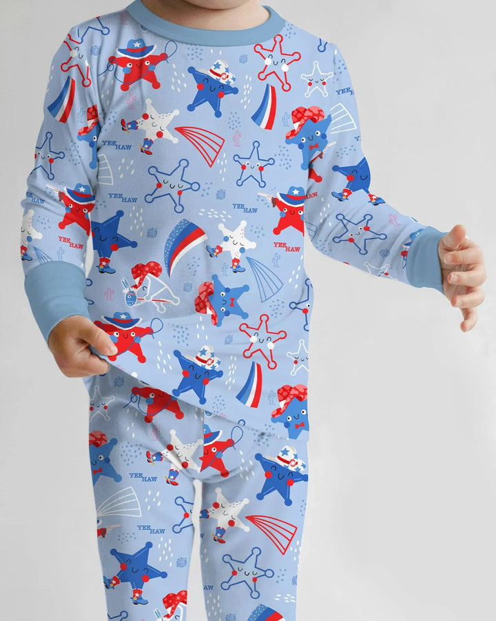 Howdy America Star Bamboo Two Piece Long Sleeve Pajama Set