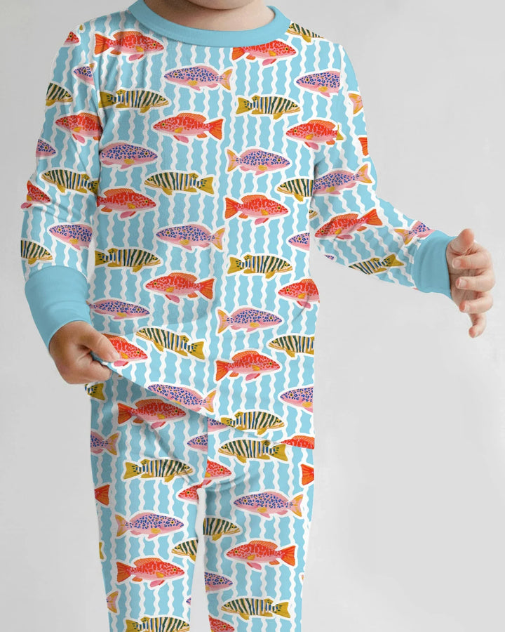 Zweiteiliges Langarm-Pyjama-Set mit Sommerfrüchten