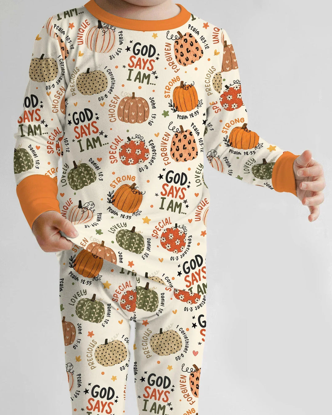 Fall God Says I Am Bamboo Two Piece Long Sleeve Pajama Set