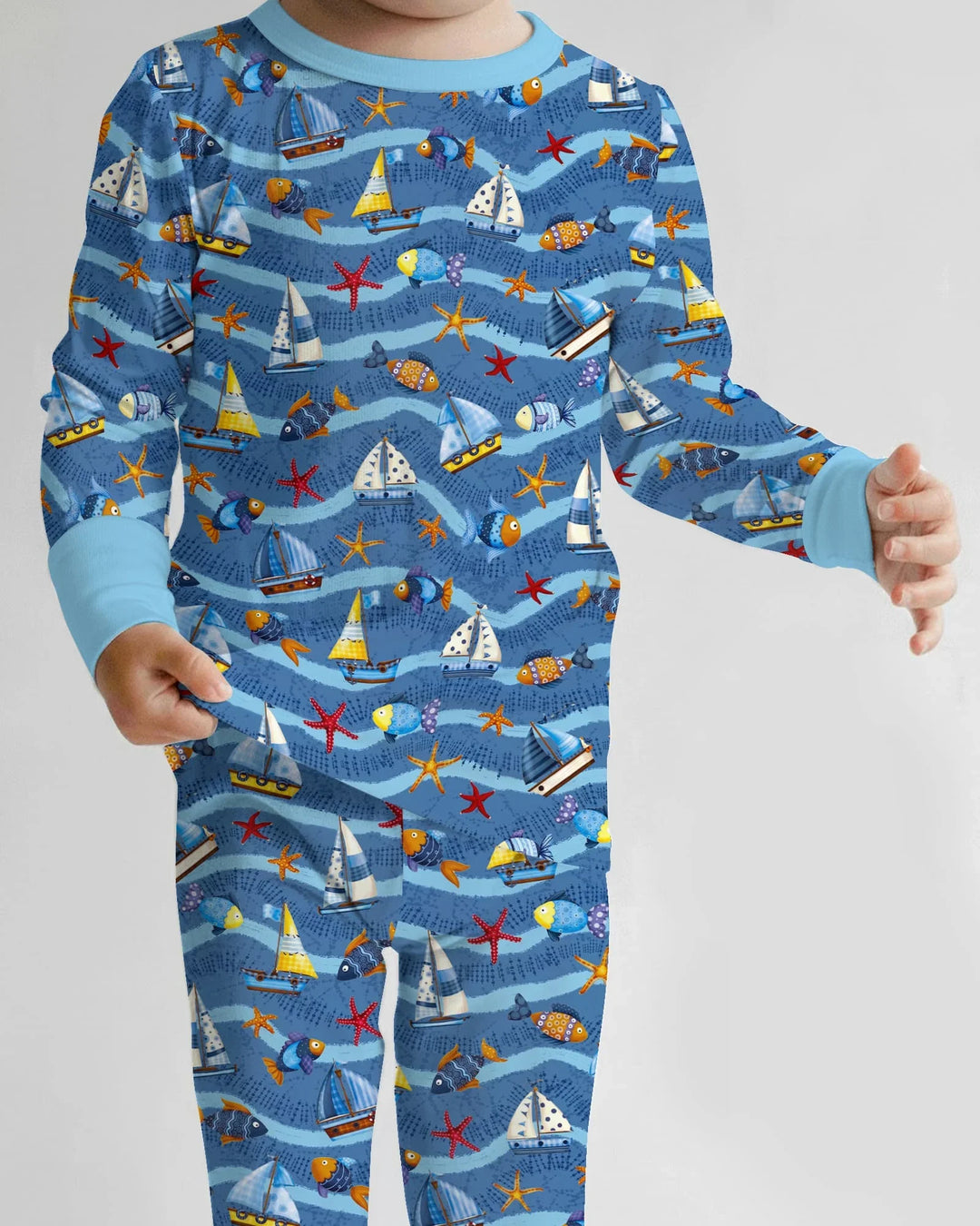 Zweiteiliges Langarm-Pyjama-Set mit Sommerfrüchten