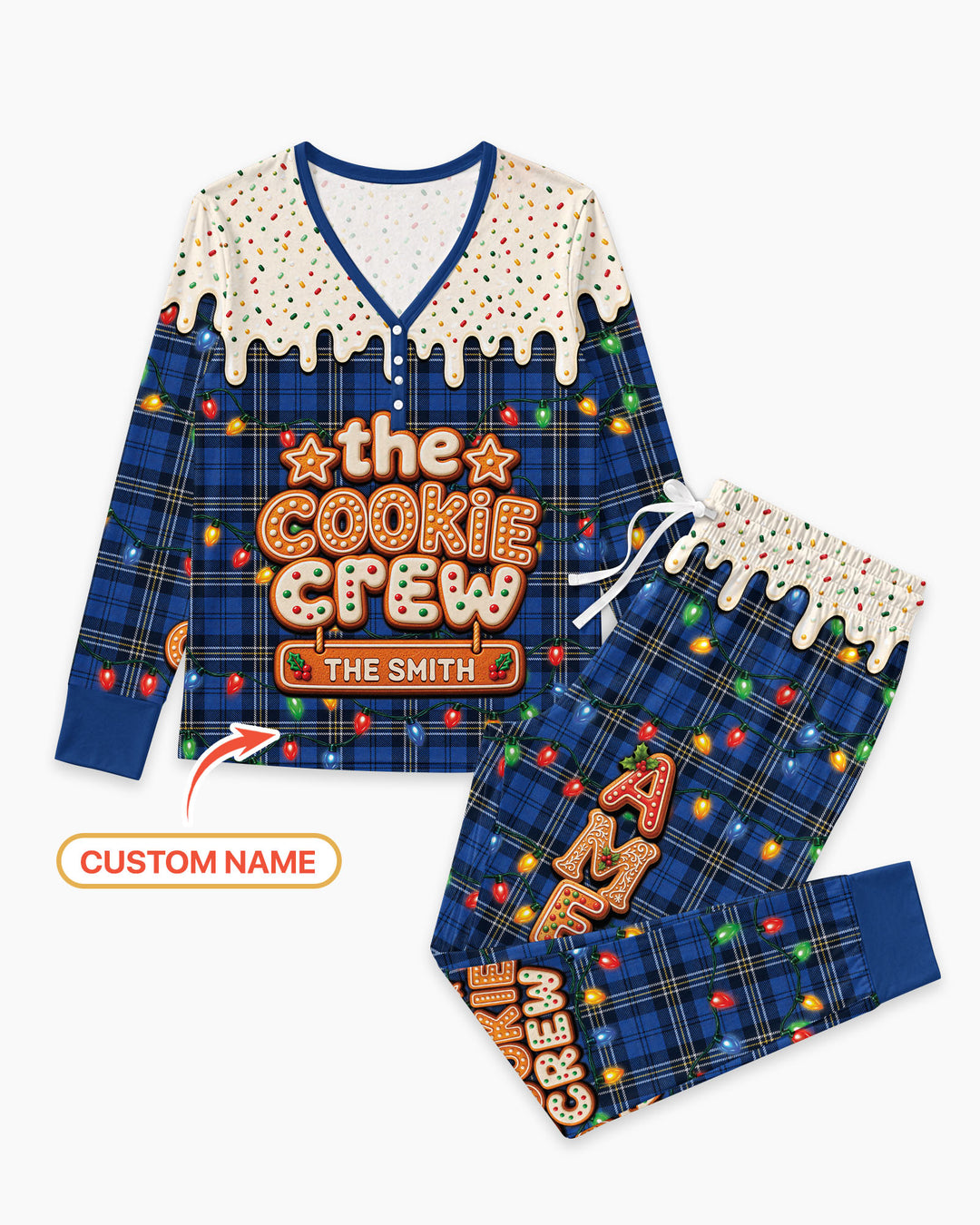 The Cookie Crew Custom Name Bamboo Women Pajama Set