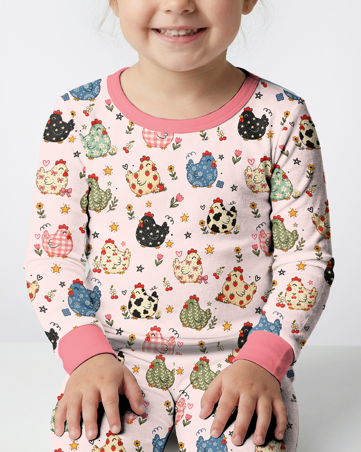 Chicken Lover Bamboo Two Piece Long Sleeve Pajama Set