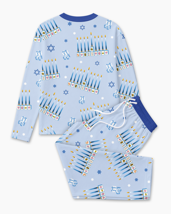 Jewish Mahjong Family Matching Bamboo Men's Pajama Set