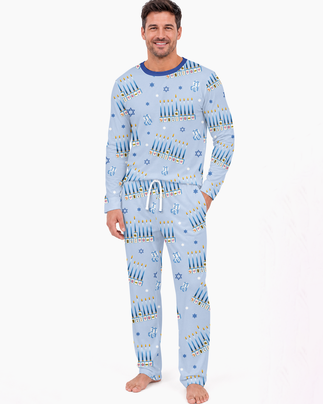 Jewish Mahjong Family Matching Bamboo Men's Pajama Set
